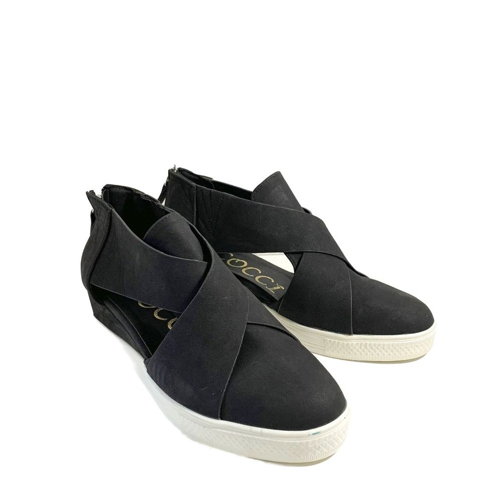 Cocci -- Black Wedge Sneakers Size 10